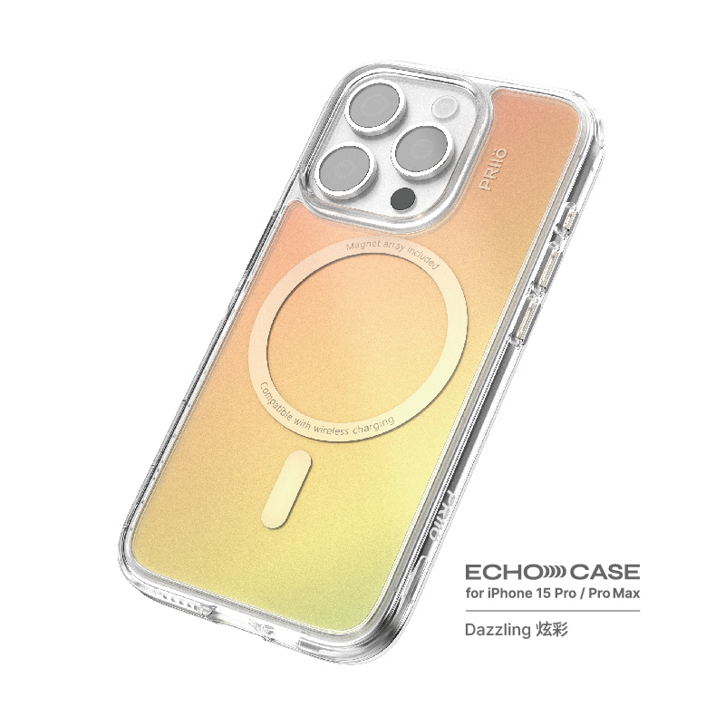 PRIIO iPhone15Pro Max Echo系列透明手機殼 Dazzling炫彩
